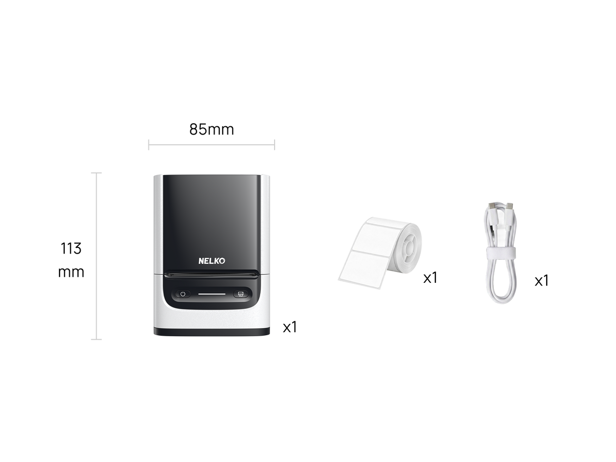 Nelko PM220 Bluetooth Label Printer (White) – view 2
