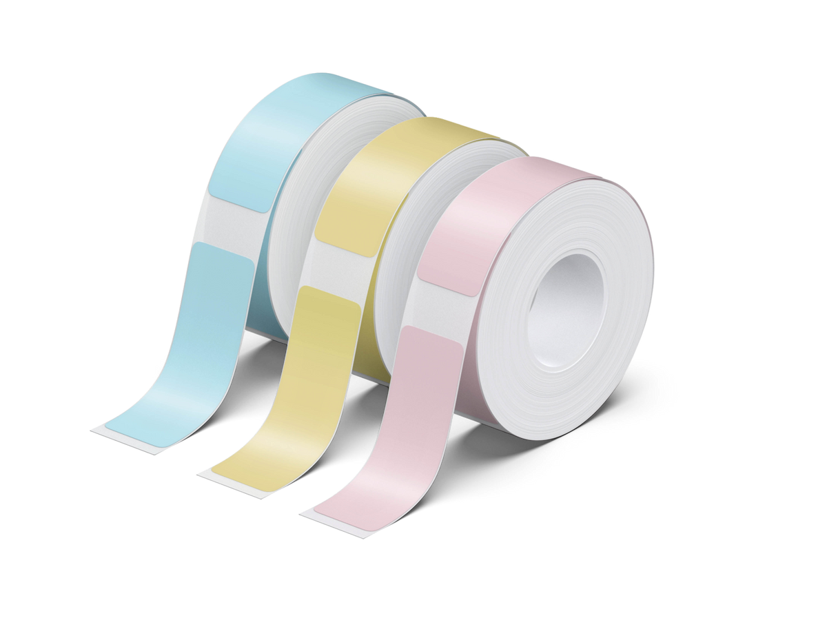 Nelko Thermal Label Tape for P21, 3 Rolls (Yellow/Blue/Pink)