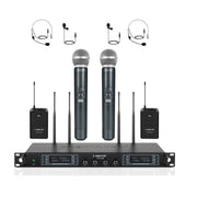 Phenyx Pro PTU-7000-2H2B Quad UHF Wireless Microphone