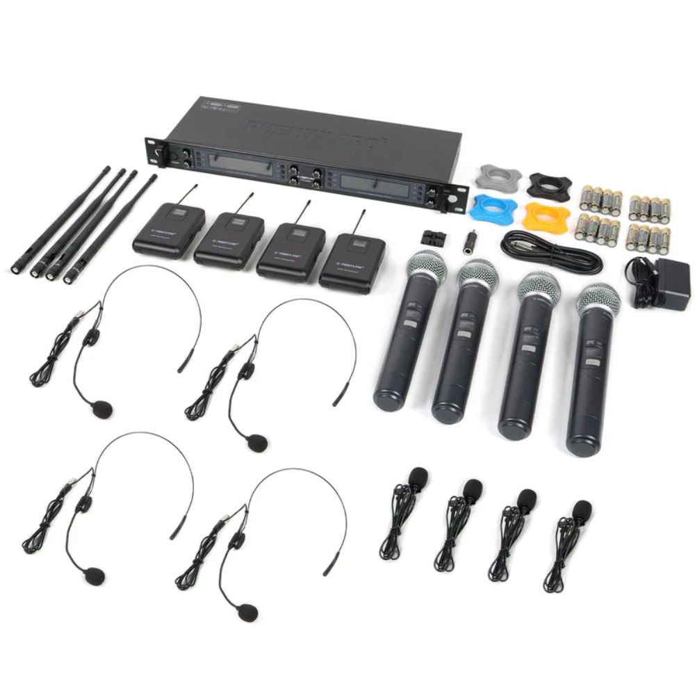 Phenyx Pro PTU-6000-4H4B Eight-Channel UHF Wireless Microphone