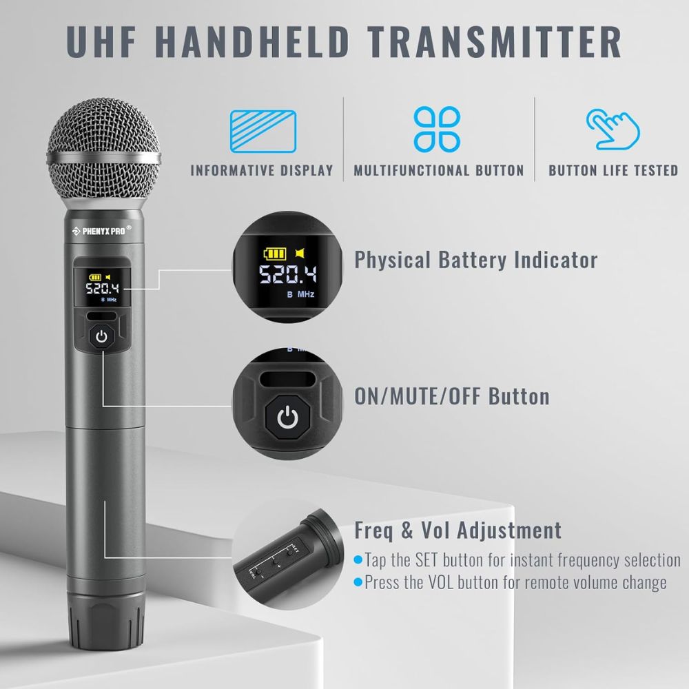 Phenyx Pro PTU-52-IH Dual Wireless Microphone