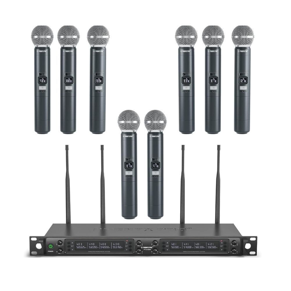 Phenyx Pro PTU-6000-8H Eight-Channel UHF Wireless Microphone