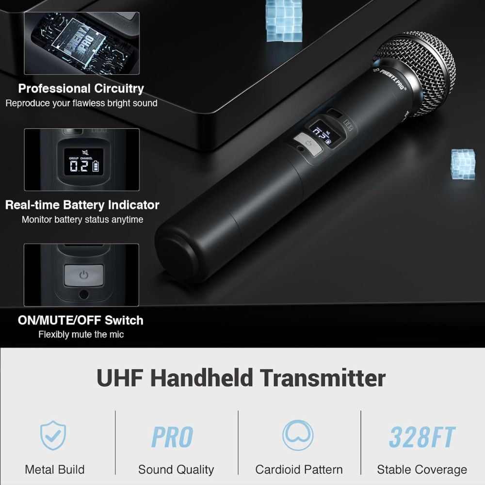 Phenyx Pro PTU-6000-8H Eight-Channel UHF Wireless Microphone