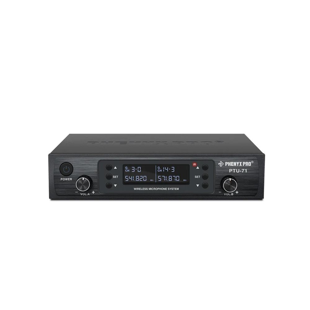 Phenyx Pro PTU-71-2B Dual UHF Wireless Microphone
