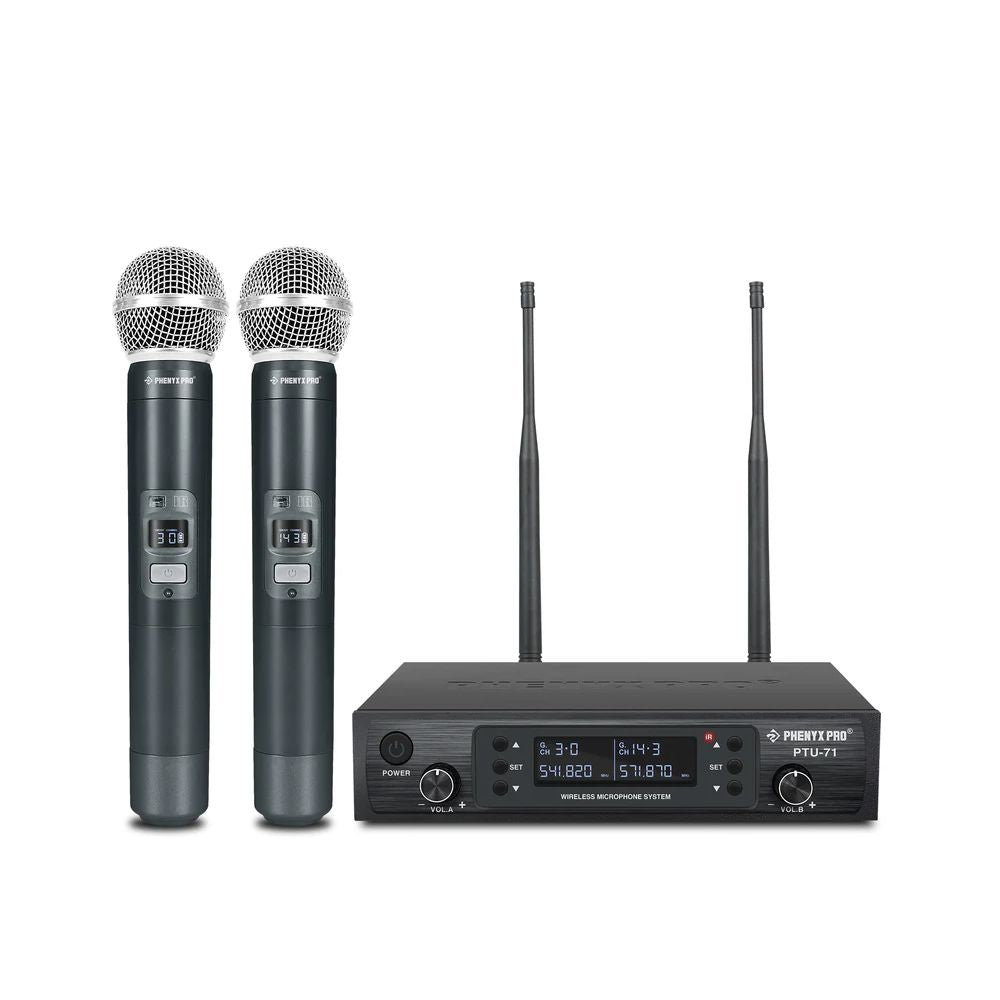 Phenyx Pro PTU-71-2H Dual UHF Wireless Microphone