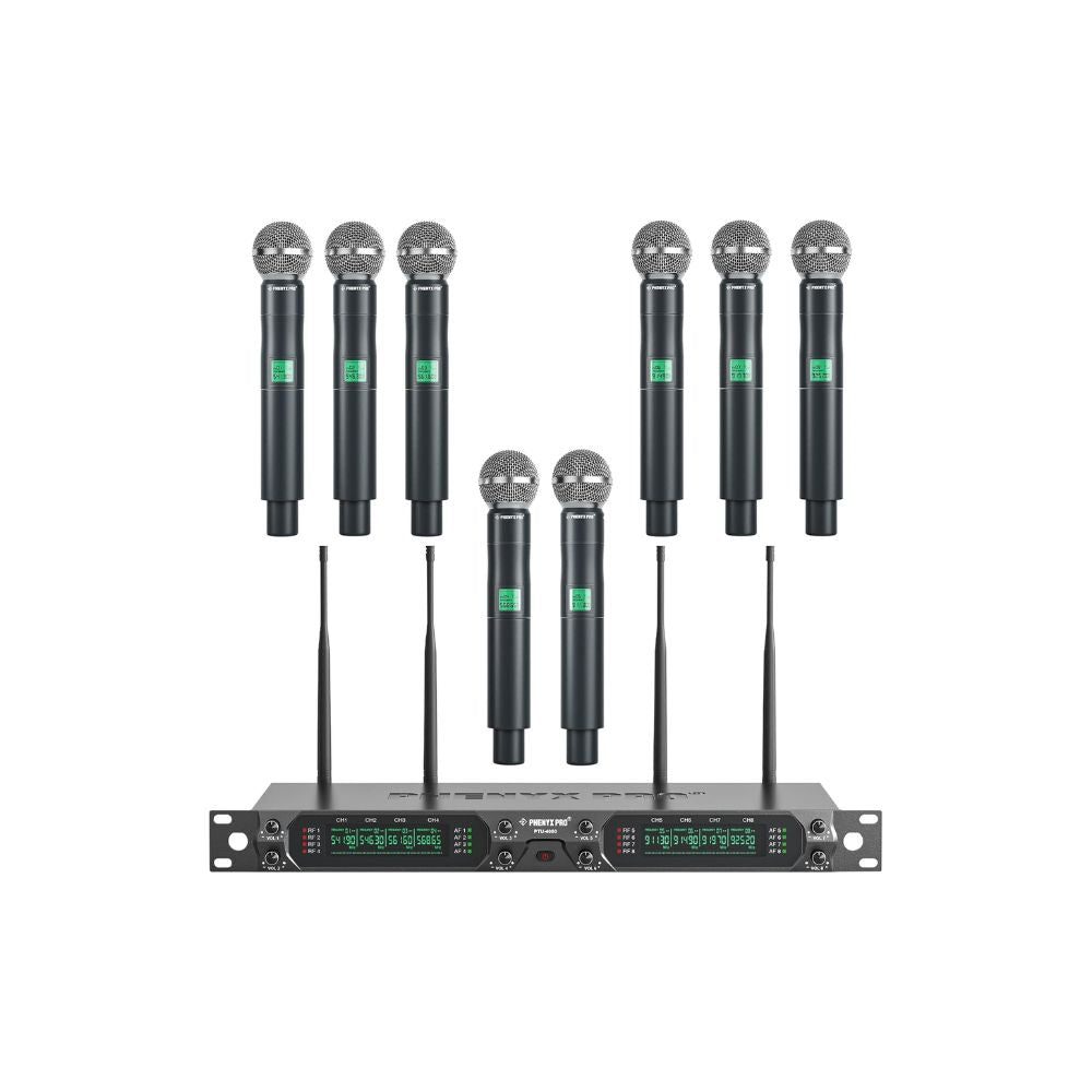 Phenyx Pro PTU-4000-8H Eight-Channel UHF Wireless Microphone
