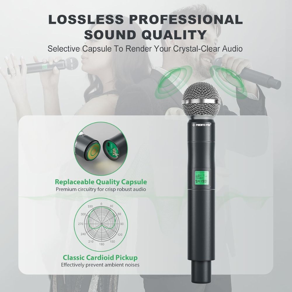 Phenyx Pro PTU-4000-8H Eight-Channel UHF Wireless Microphone