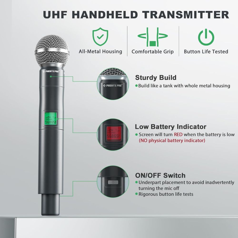 Phenyx Pro PTU-4000-8H Eight-Channel UHF Wireless Microphone