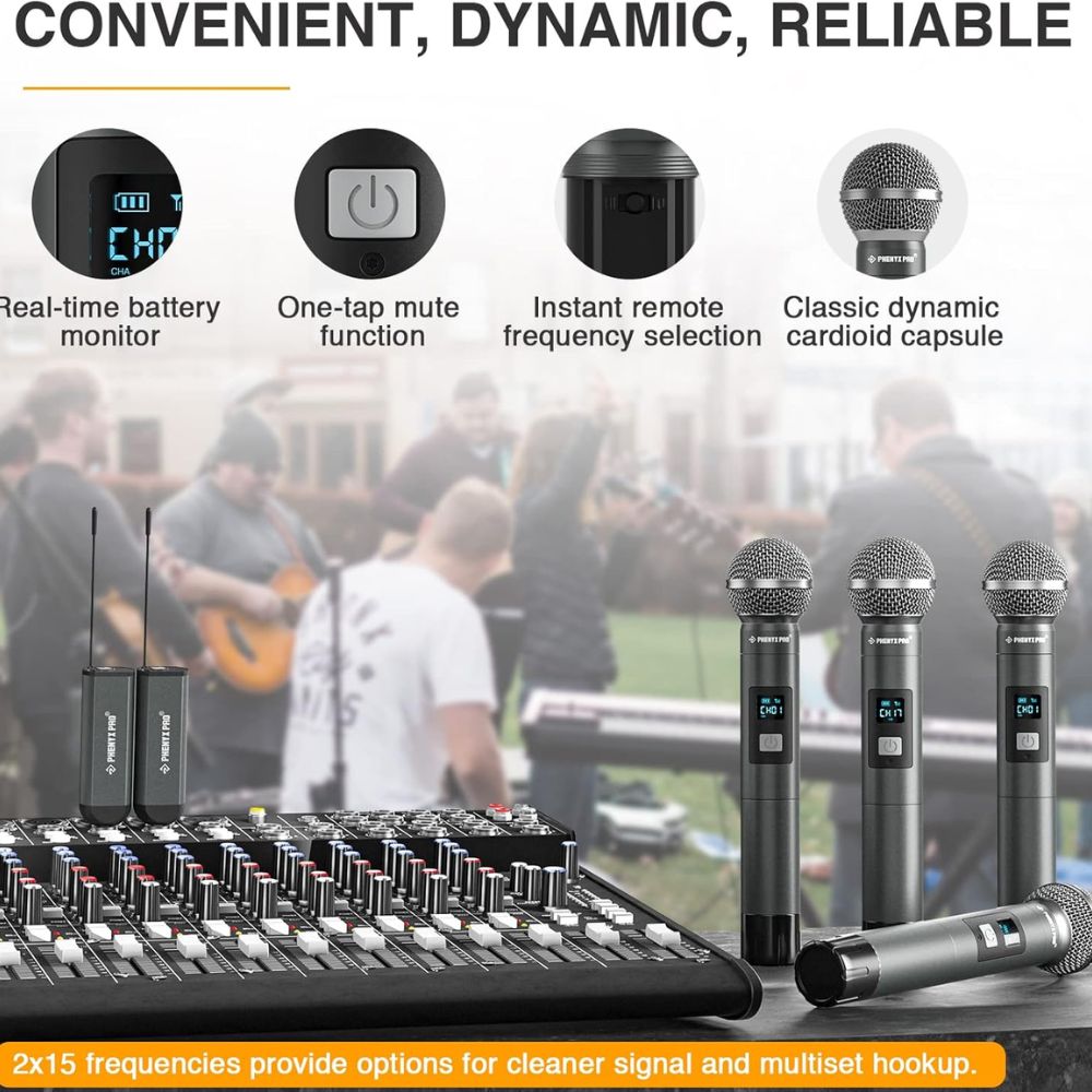 Phenyx Pro PDP-2-2H Dual Digital Portable Wireless Microphone