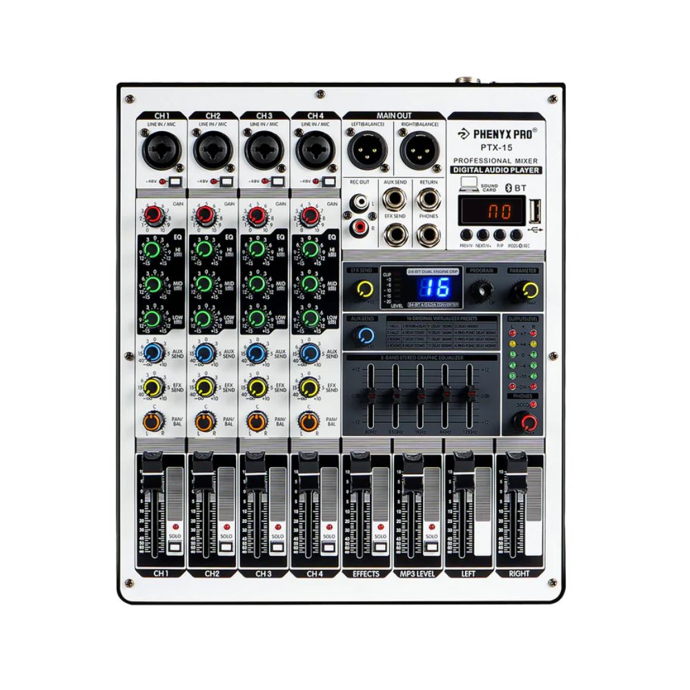 Phenyx Pro PTX-15 4-Channel Audio Mixer 16 DSP