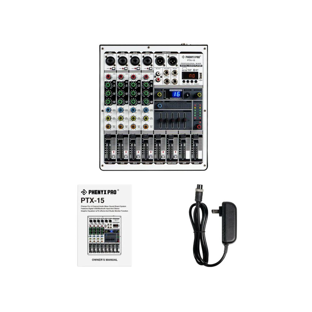 Phenyx Pro PTX-15 4-Channel Audio Mixer 16 DSP
