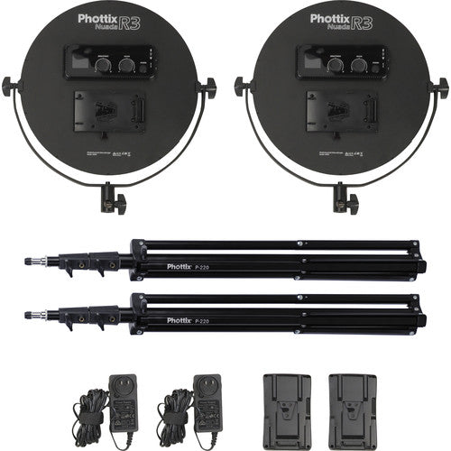 Phottix Nuada R3 LED Light Twin Set Kit - AWPRO Dubai