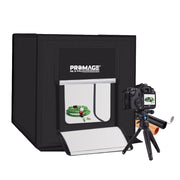 Promage Professional Photo Box LED PB05 60*60cm PM660 Light Photo Lighting Studio Shooting Tent Box Kit with 4 Colors Backdrops (Black, Grey, White, Peach) Color Sheet With Dimmer