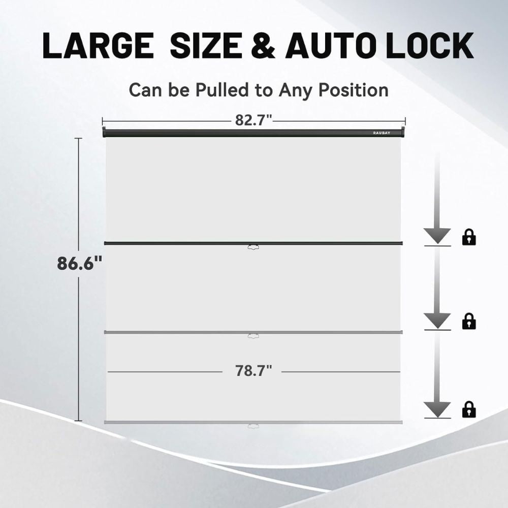 Raubay TWS220 Pull Down Projection Screen 200x220cm (White)