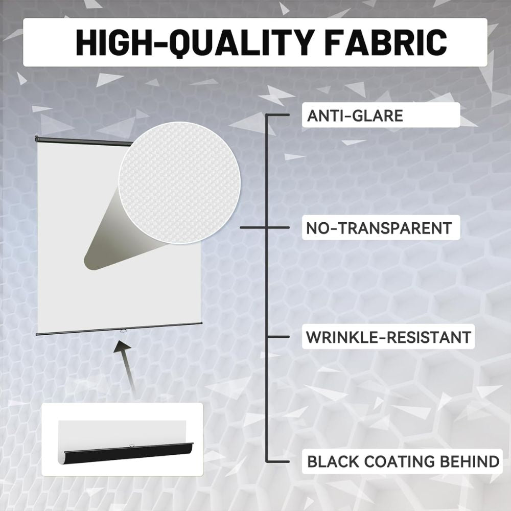 Raubay TWS220 Pull Down Projection Screen 200x220cm (White)