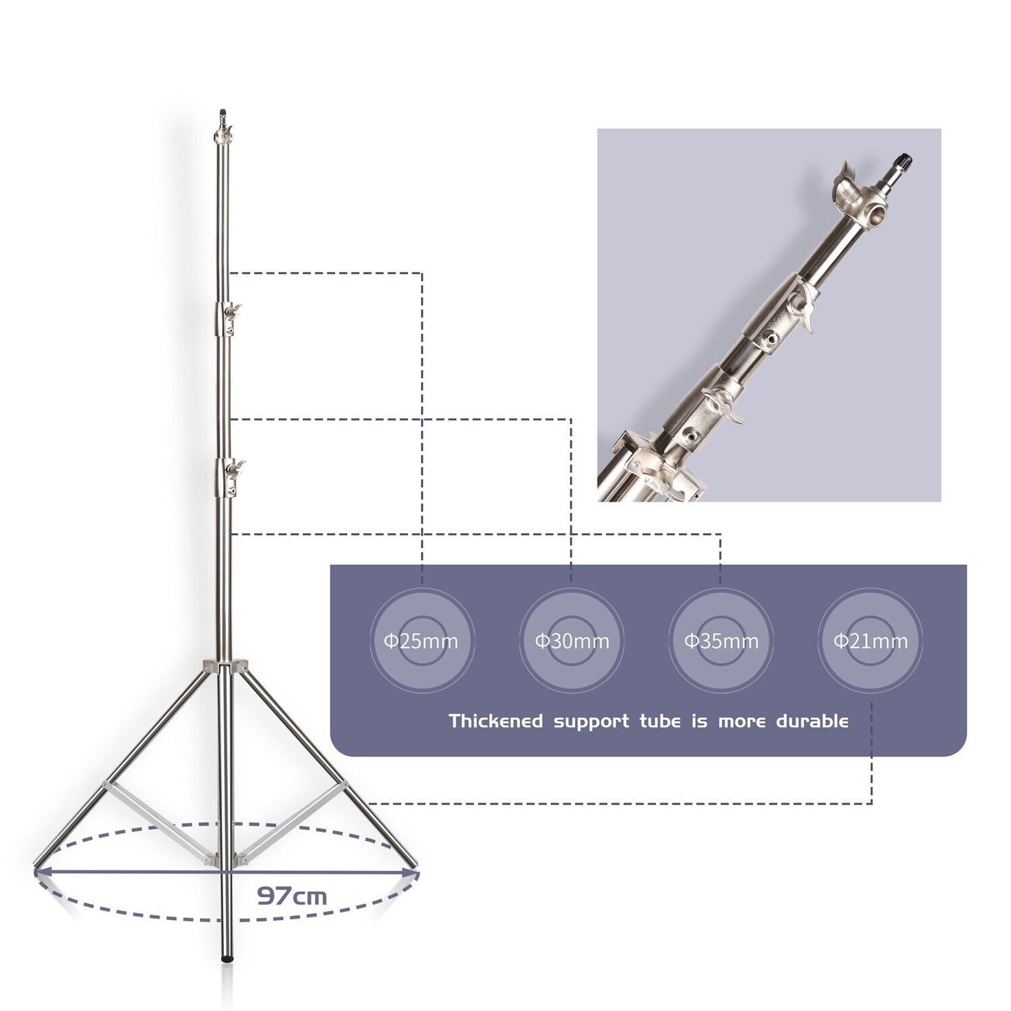 PROMAGE Stainless Steel Heavy Duty Photography Tripod Light Stand PM-280