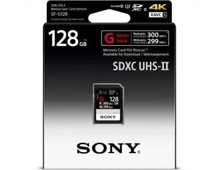 Sony 128GB SF-G Series UHS-II SDXC Memory Card Read/Write 300/299 MB/s best for 4K