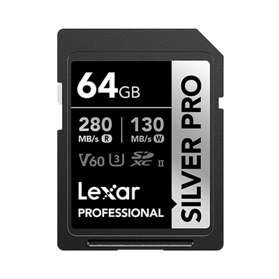 Lexar 64GB Professional SILVER PRO SDXC™ UHS-II Card