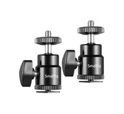 SMALLRIG CAMERA HOT SHOE MOUNT WITH 1/4"-20 SCREW BALL HEAD (2-PACK) 2059