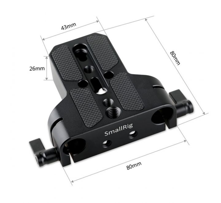 SMALLRIG BASEPLATE WITH DUAL 15MM ROD CLAMP 1674