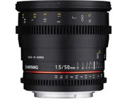 Samyang 50mm T1.5 VDSLR AS UMC Lens (Sony E Mount)
