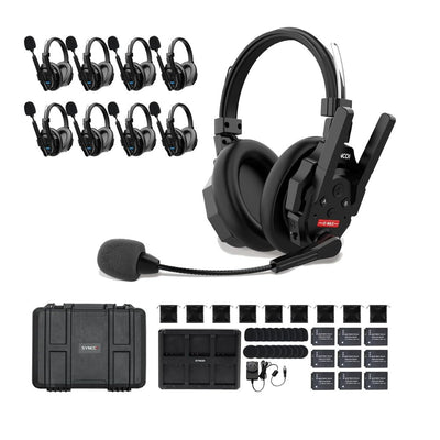 SYNCO XTalk XMax9 Full-Duplex Wireless Intercom System with 2 Double-Ear Headsets (2.4 GHz)