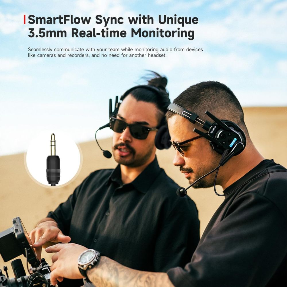 SYNCO XTalk XMax9 Full-Duplex Wireless Intercom System with 2 Double-Ear Headsets (2.4 GHz)