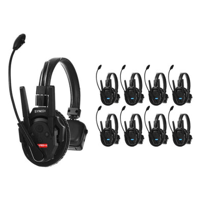 Synco Xtalk XPro9 Wireless Intercom System with 9 Single-Ear Headsets (2.4 GHz)
