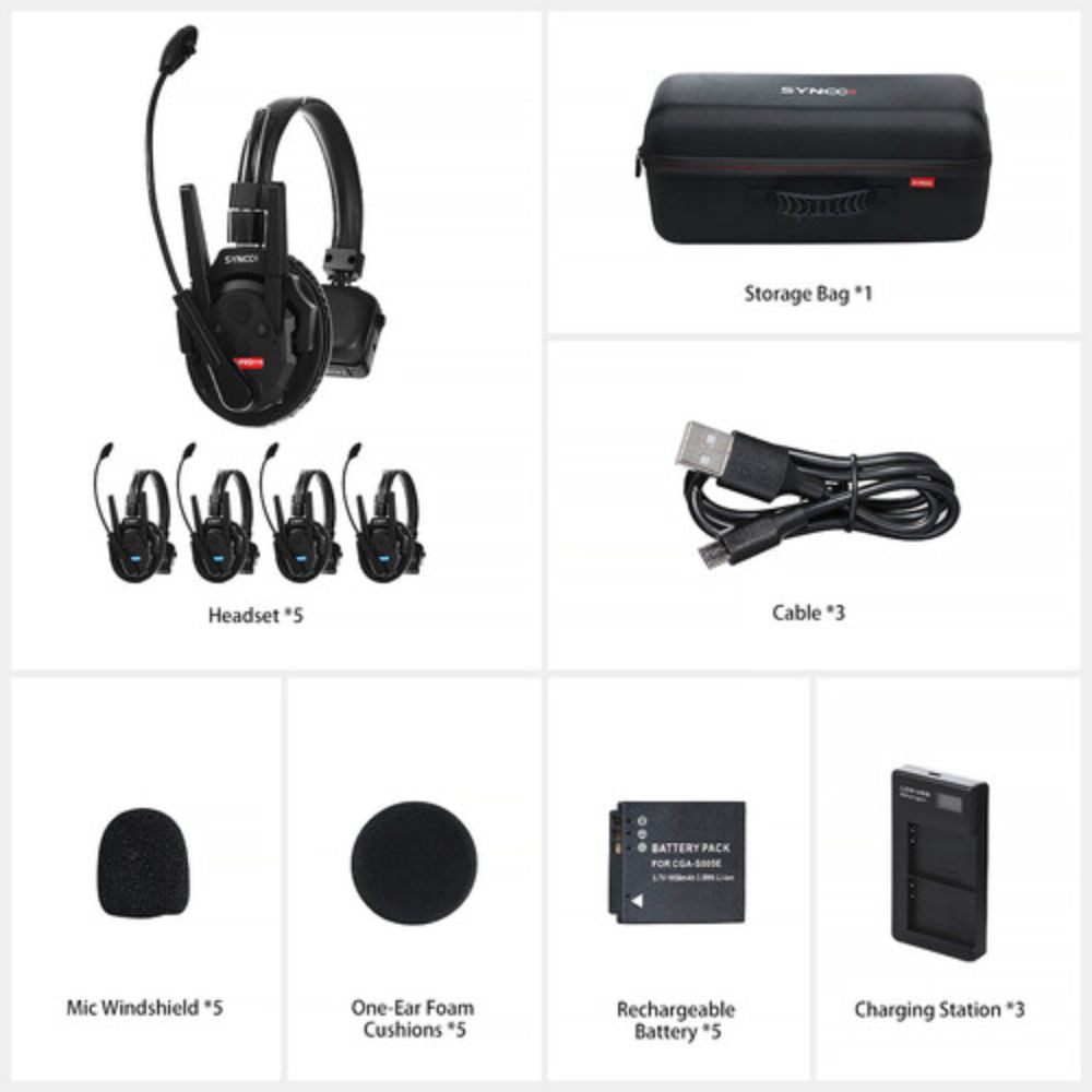 Synco Xtalk XPro5 Wireless Intercom System 5-Headset