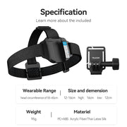 TELESIN 2-IN-1 Quick Release Head Strap & Cap Clip for Action Camera QHM-001