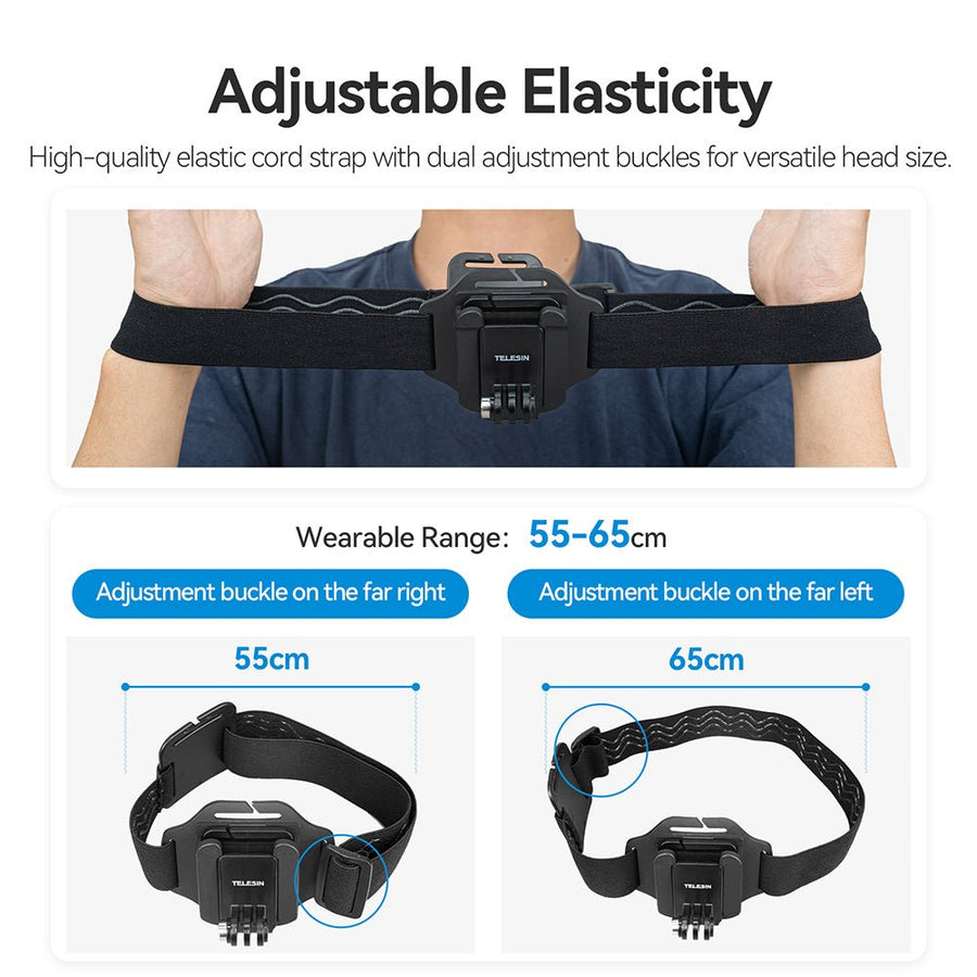TELESIN 2-IN-1 Quick Release Head Strap & Cap Clip for Action Camera QHM-001