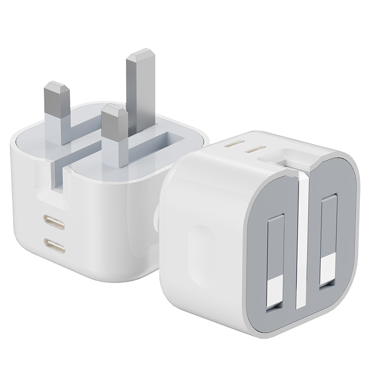 Ven-Dens SP-TC70AG 45W GaN Dual USB-C Foldable UK Travel Charger (White) – view 5