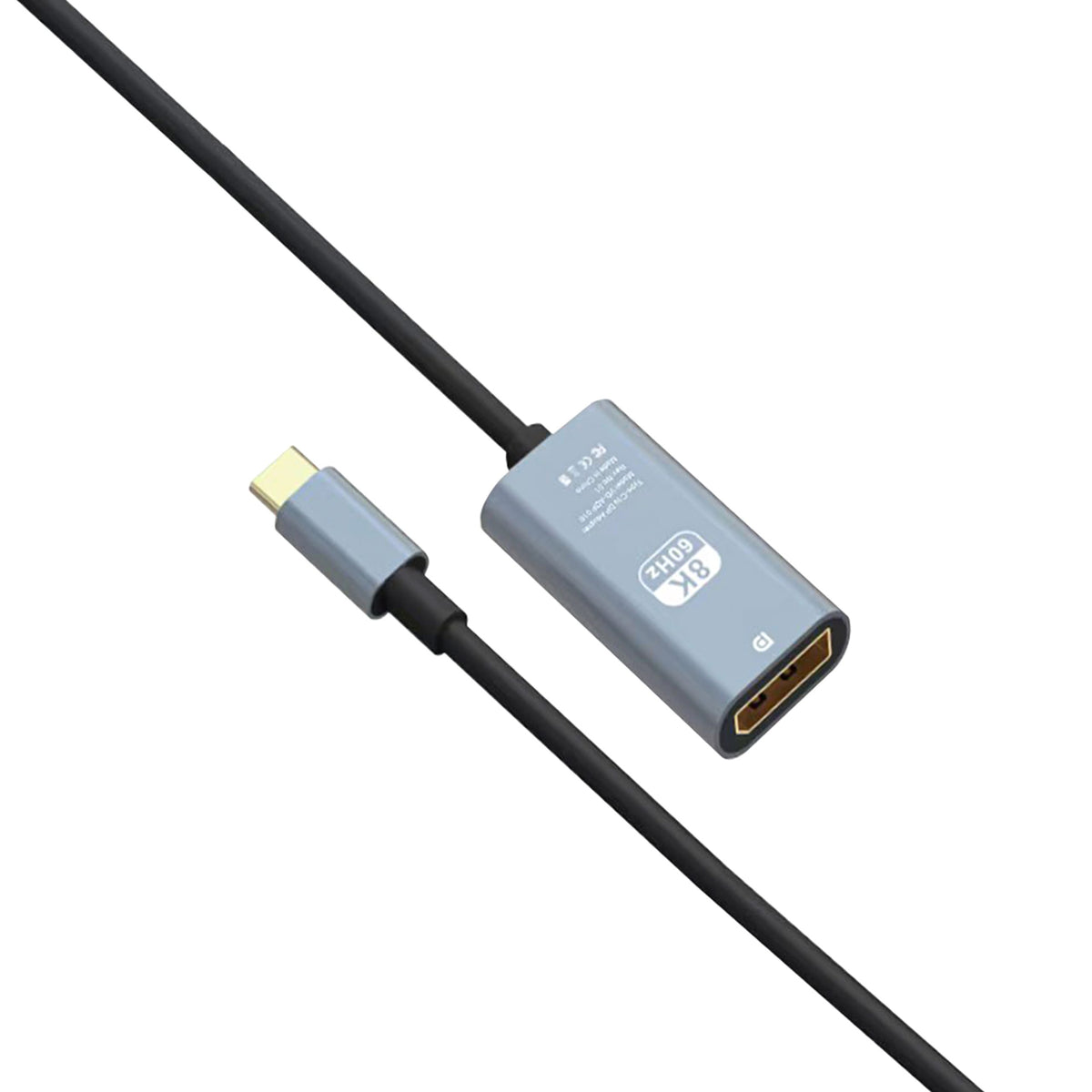 Ven-Dens VD-ADP016 USB-C to DisplayPort 1.4 Adapter 8K@60Hz 15cm (Gray)