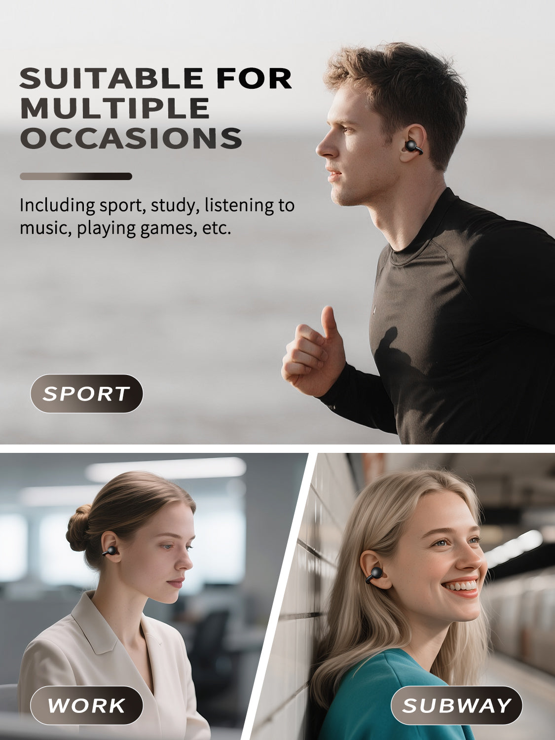 Ven-Dens VD-BT056 Bluetooth 6.0 True Wireless Earbuds with Type-C Charging Case (White) – view 4