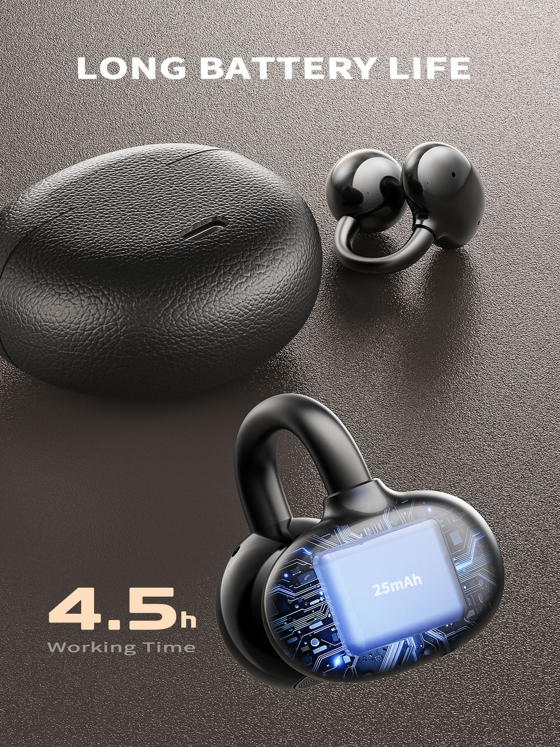 Ven-Dens VD-BT056 Bluetooth 6.0 True Wireless Earbuds with Type-C Charging Case (White) – view 7