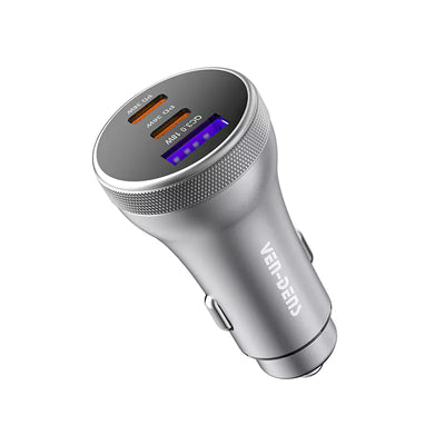 Ven-Dens VD-CC012 90W 3-Port USB-A + Dual USB-C Fast Car Charger (Silver)
