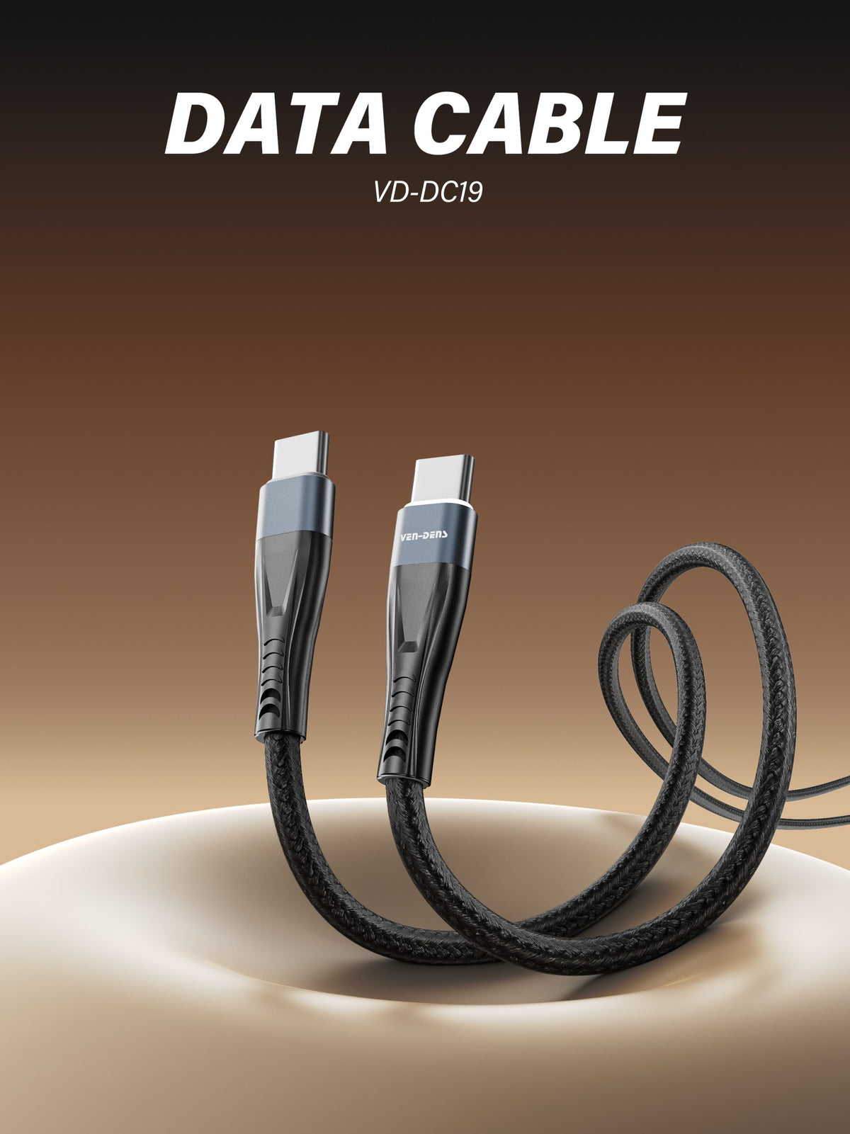 Ven-Dens VD-DC19C USB-A to USB-C Cable 3A 1m (Black) – view 3