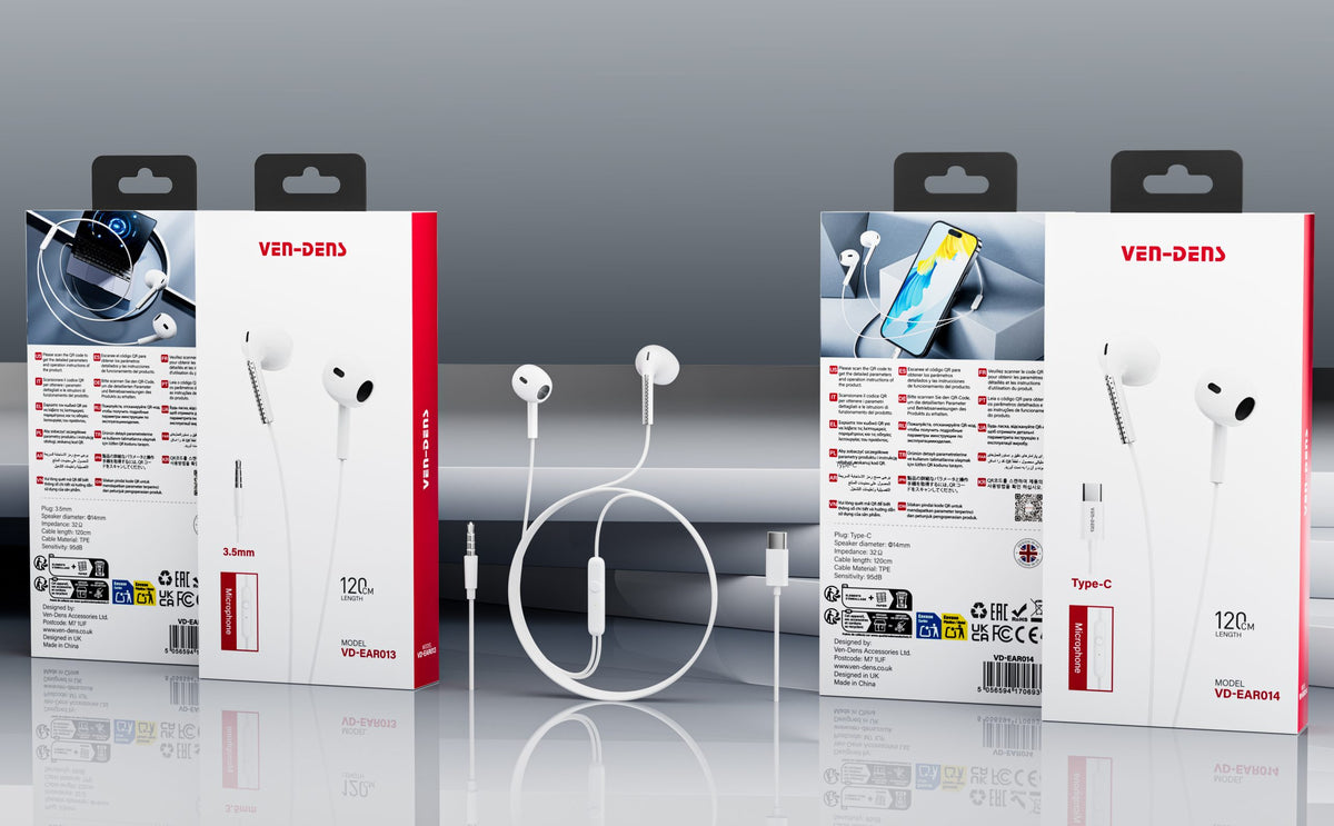 Ven-Dens VD-EAR014 Type-C In-Ear Earphones with Mic, 120cm (White) – view 9
