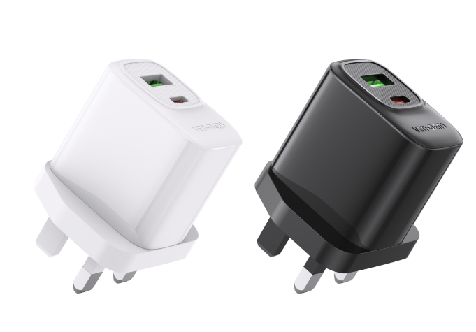 Ven-Dens VD-TC012AACP 30W UK PD Travel Charger with 27W USB-C to Lightning Cable (White)