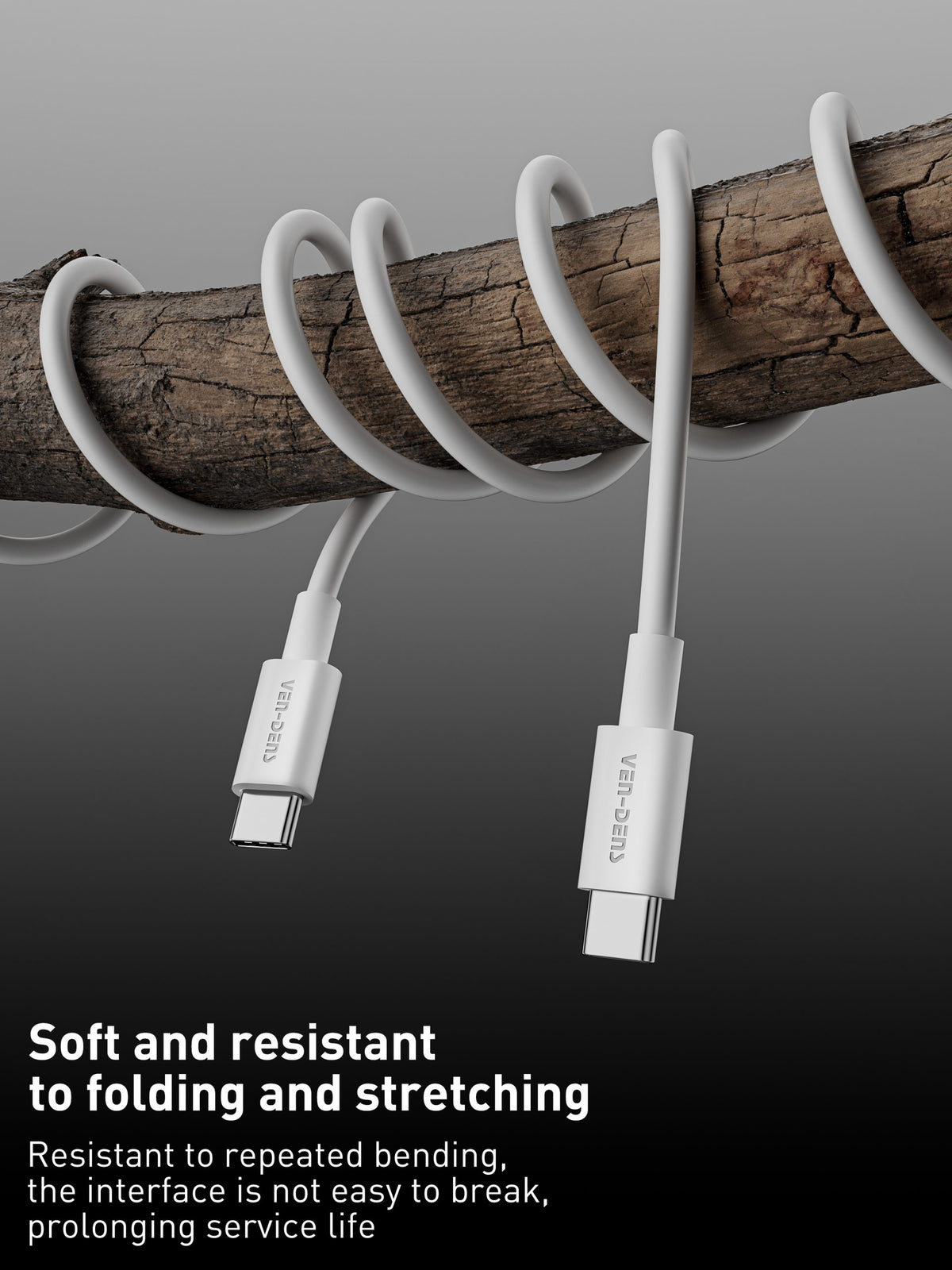Ven-Dens VD-TC012AACP 30W UK PD Travel Charger with 60W USB-C to USB-C Cable (White) – view 7