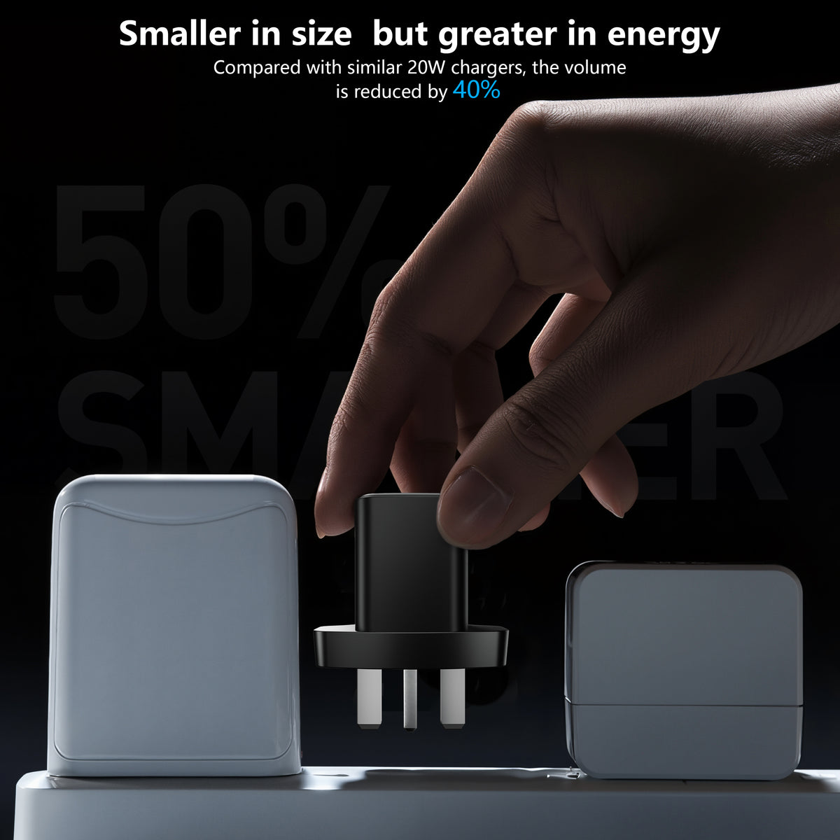 Ven-Dens VD-TC012AC 20W PD USB-C UK Travel Charger (White) – view 9