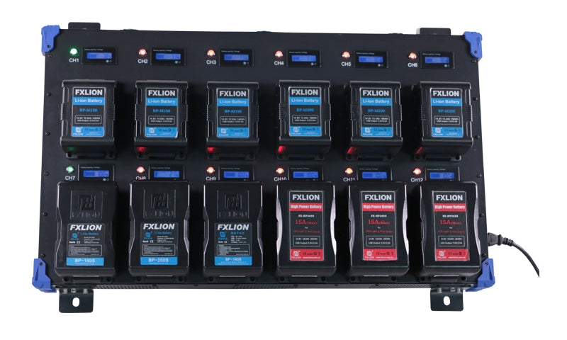 Fxlion PL-Q4B12 12-Bay V-Mount Wall Charger (16.8V, 4A)