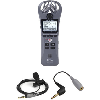 Zoom H1n Recorder Kit with Rode smartLav+ and TRRS to TRS Adapter (Gray)