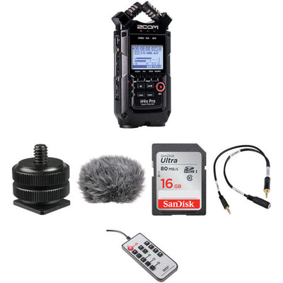 Zoom H4n Pro 4-Input / 4-Track Recorder and On-Camera DSLR Audio Kit (Black)