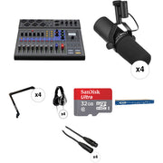 Zoom LiveTrak L-8 Four-Person Podcast Kit with Shure SM7B Microphones
