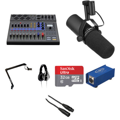 Zoom LiveTrak L-8 Solo Podcast Kit with Shure SM7B Microphone