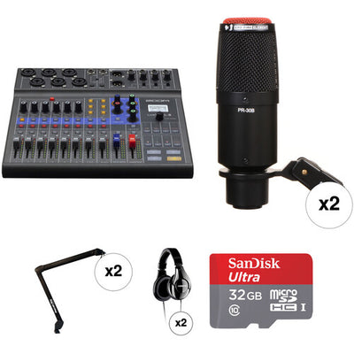 Zoom LiveTrak L-8 Two-Person Podcast Kit with Heil Sound PR 30B Microphones