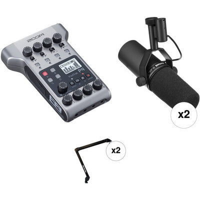 Zoom P4 + SHURE SM7B + BROADCAST ARM/2 PRSN