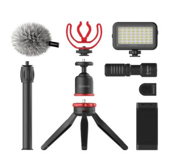 BOYA BY-VG350 Vlogger Kit Plus with BY-MM1+ Shotgun Microphone, LED Light
