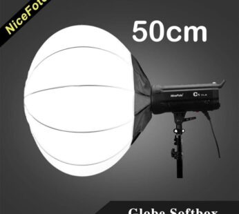 NiceFoto 50 cm Collapsible Sphere Softbox Paper Lantern Ball Shape Globe Diffuser w/Bowens Mount for Studio Flash Strobe